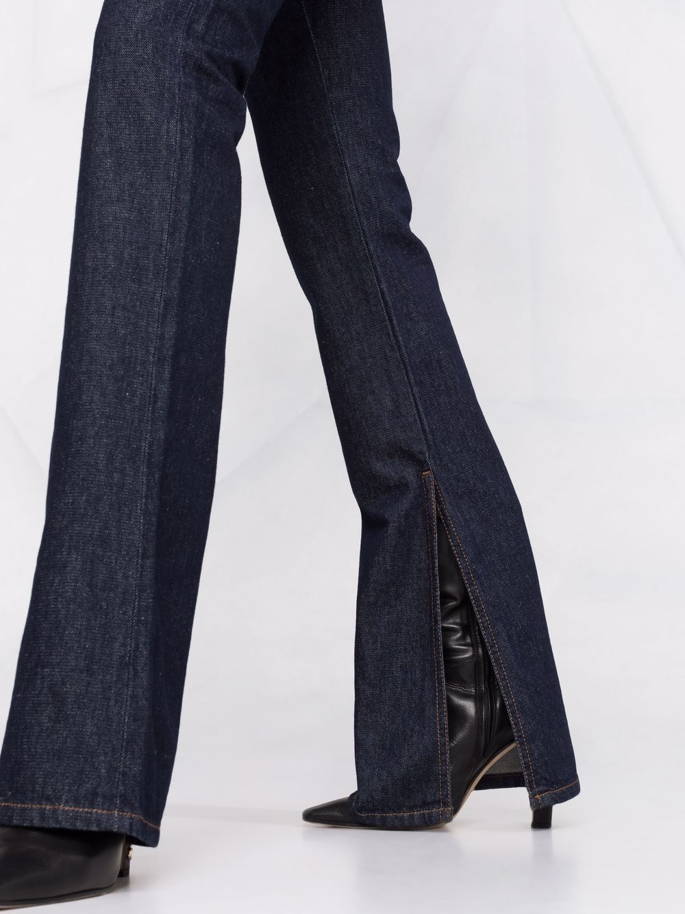 high-waisted flared jeans - 3