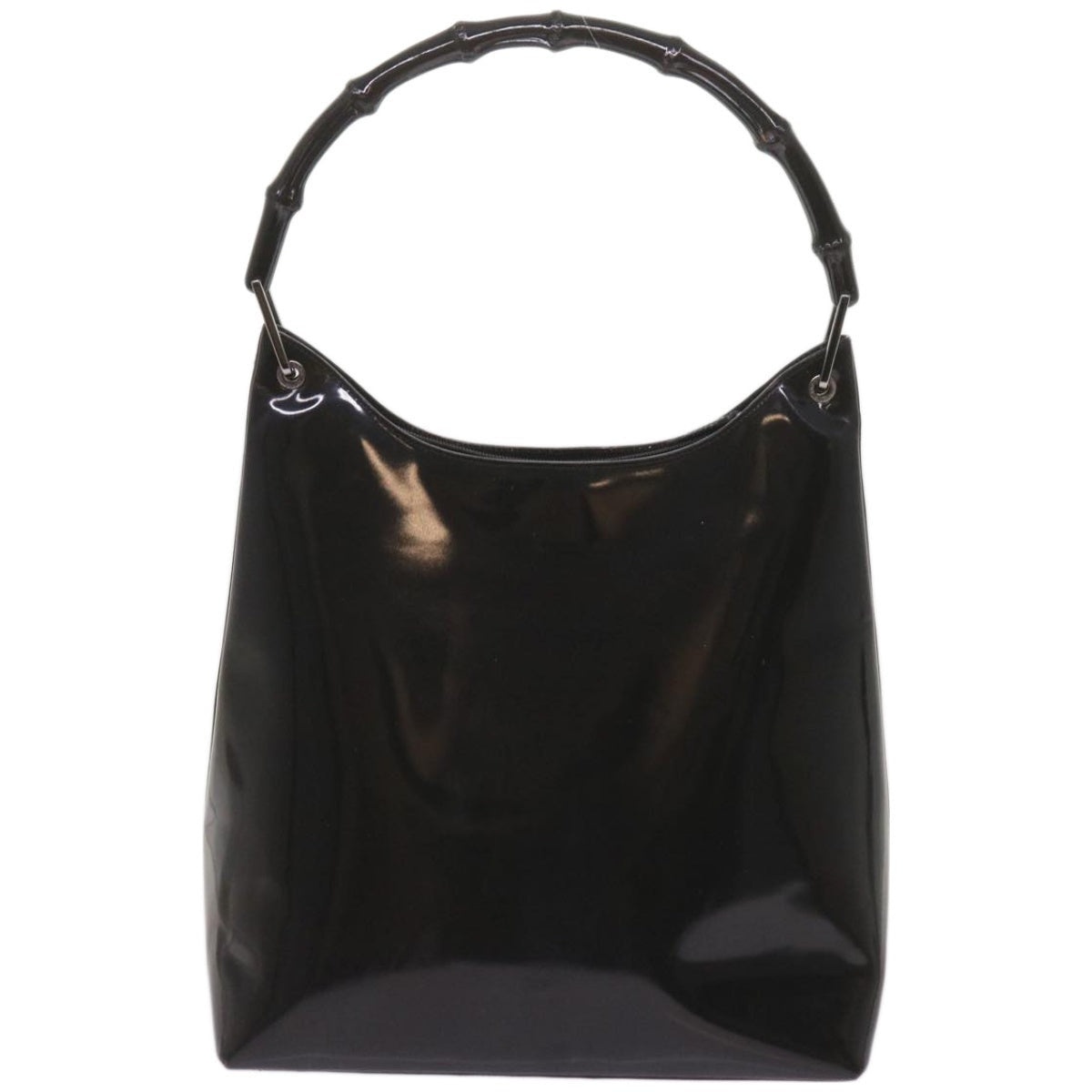 GUCCI Bamboo Hand Bag Leather Black - 3