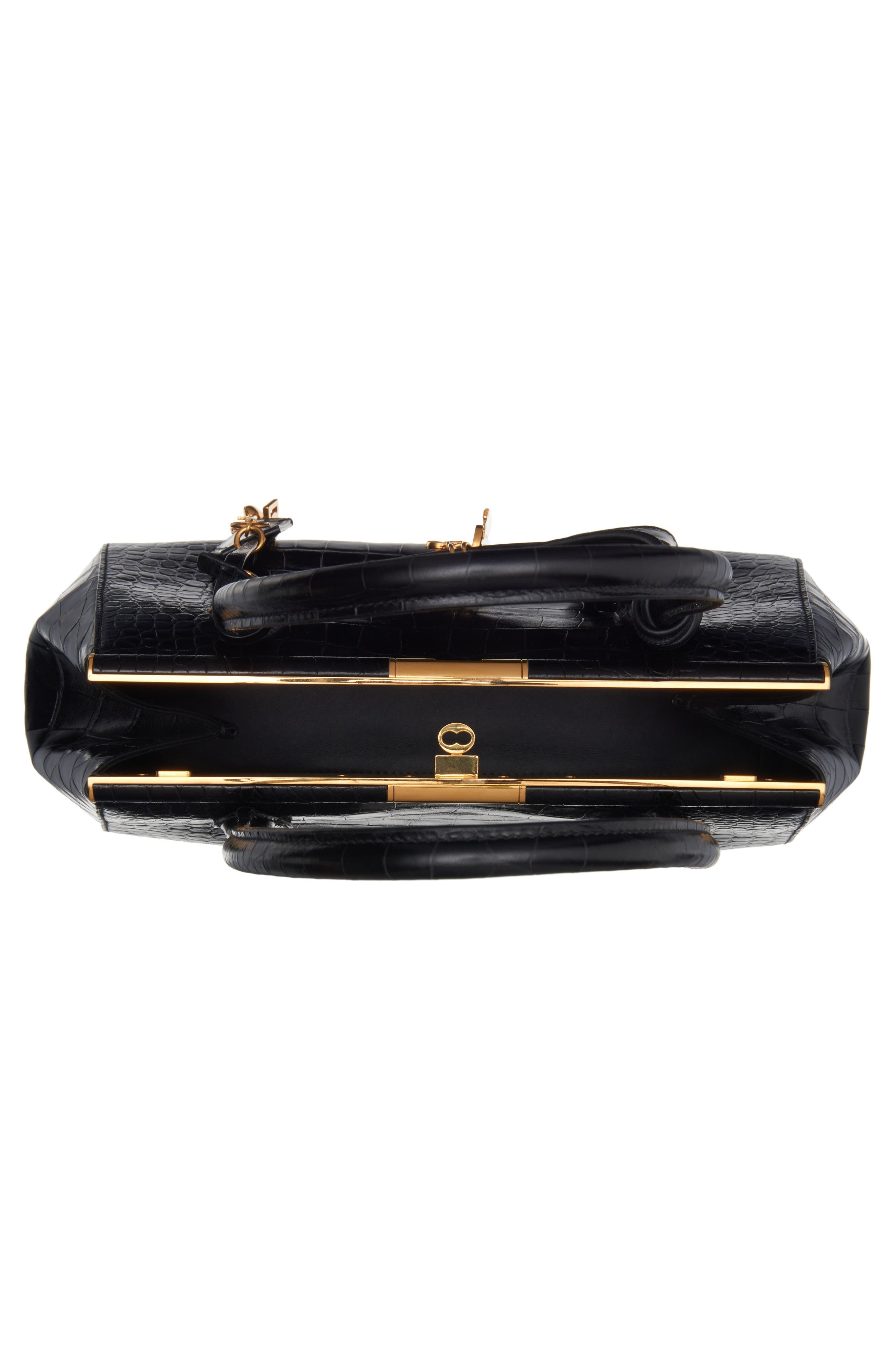 Dolce&Gabbana Marlene Everyday Croc Embossed Bag in Nero at Nordstrom - 3
