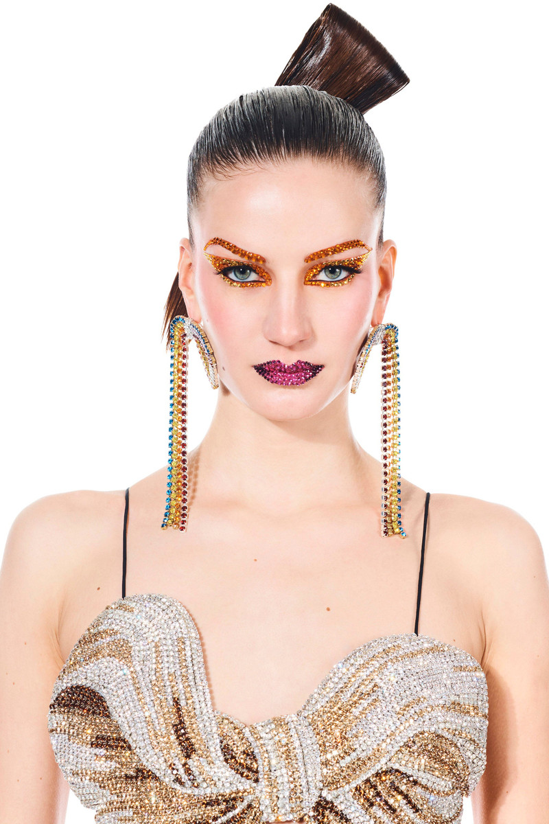 AREA CRYSTAL BOW EARRINGS outlook