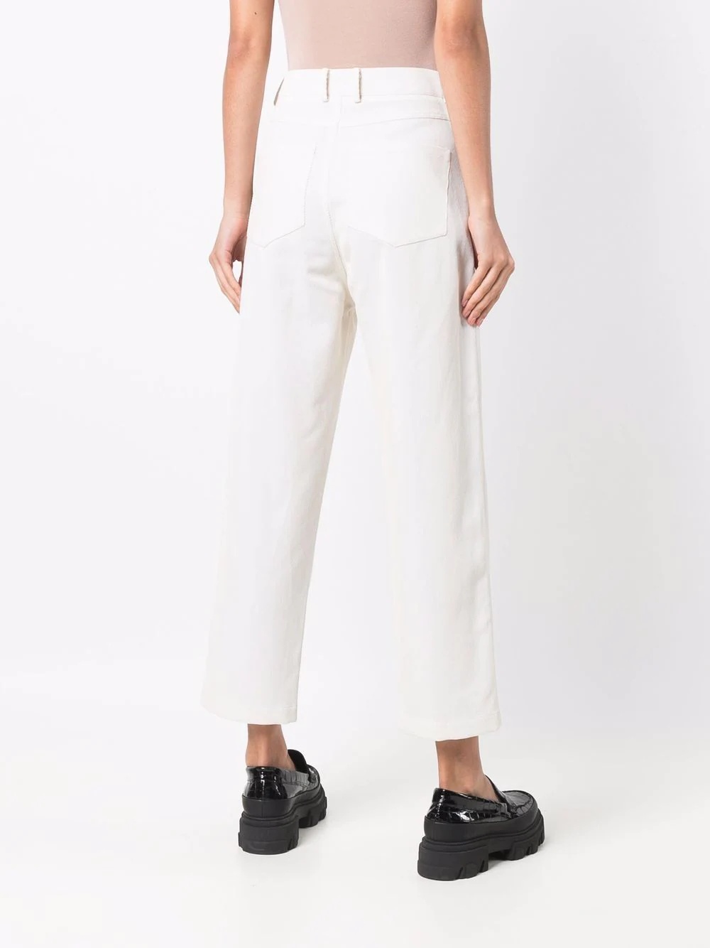 cropped straight-leg trousers - 4