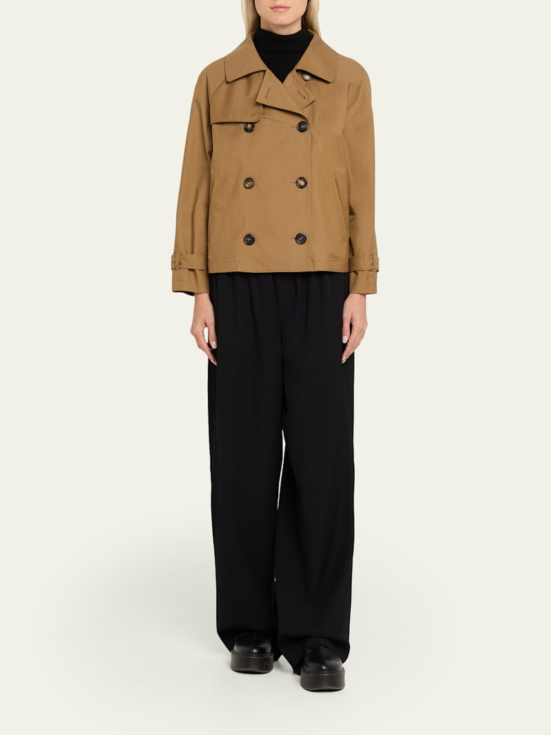 Max Mara Studio Short Water-Repellent Twill Trench Coat outlook
