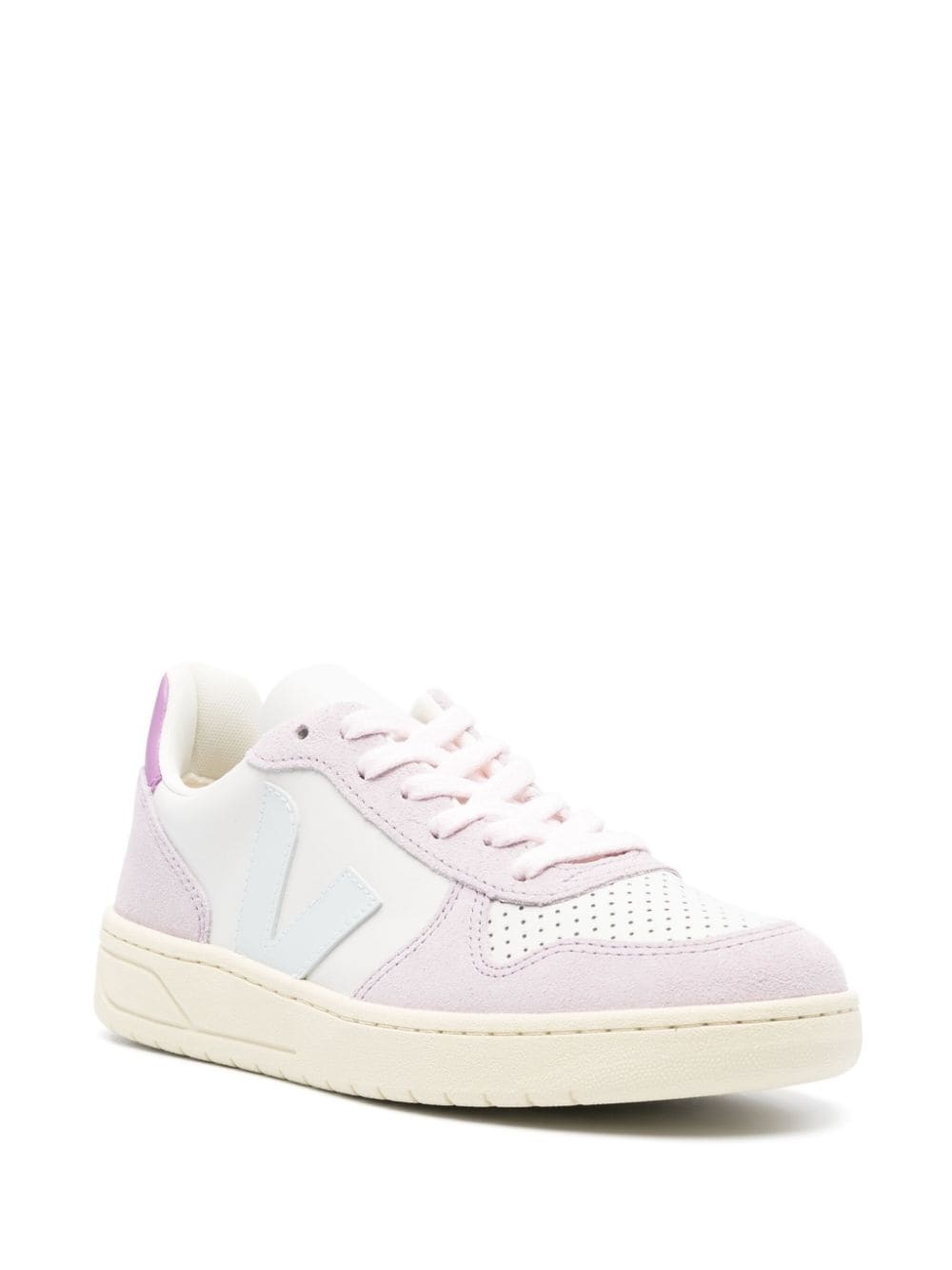 V-10 panelled leather sneakers - 2