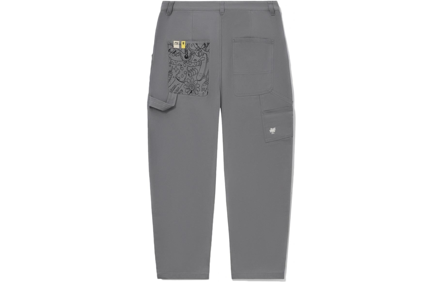 Li-Ning Graphic Straight Pants 'Grey' AKXR611-3 - 2