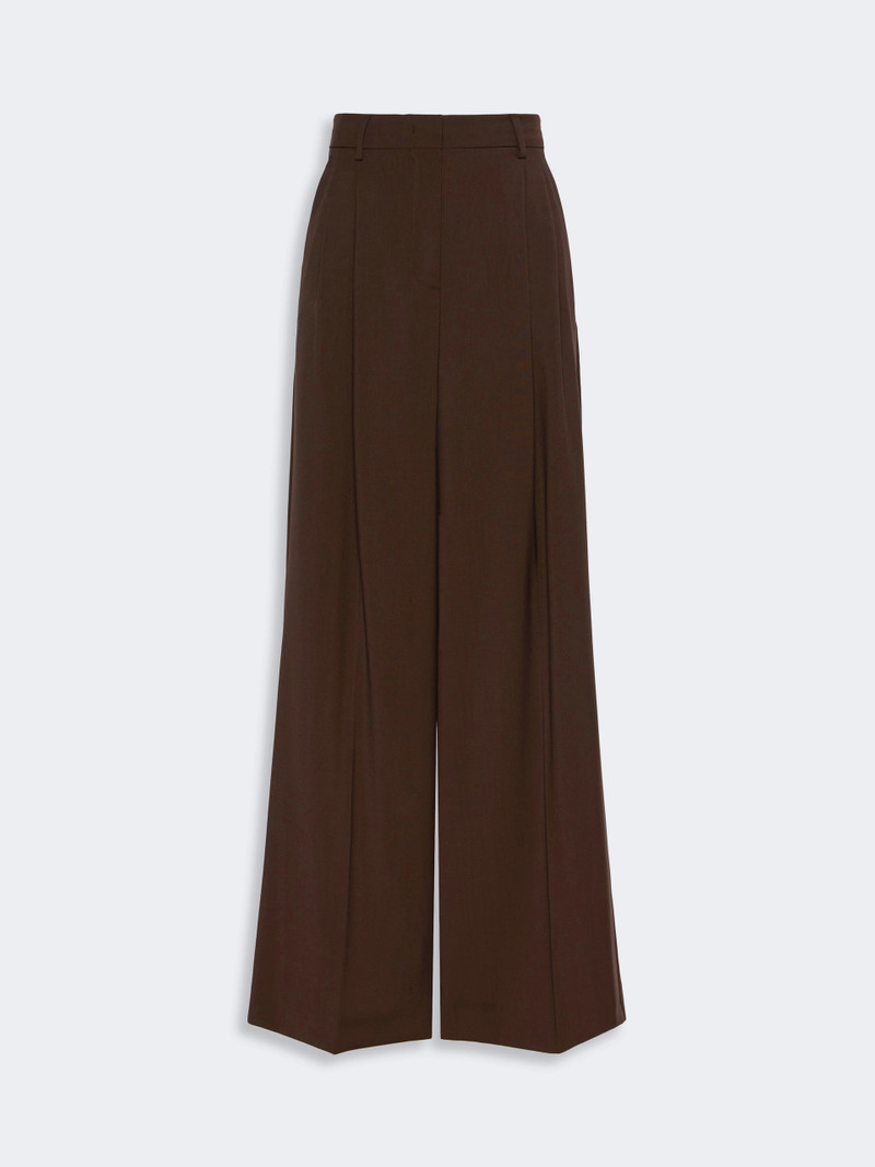 ADELFI Woollen cloth trousers - DARK BROWN 1