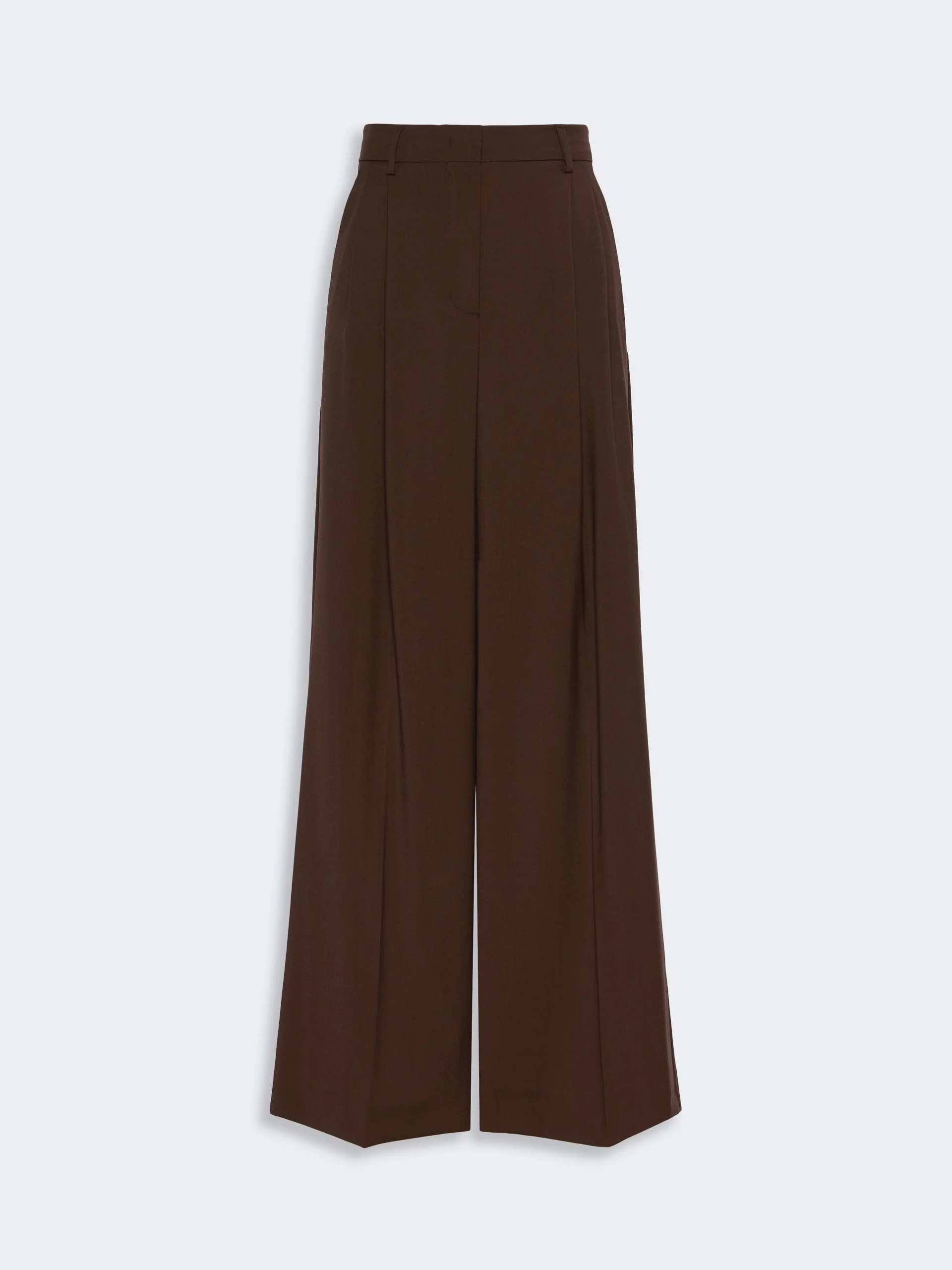 ADELFI Woollen cloth trousers - DARK BROWN - 1