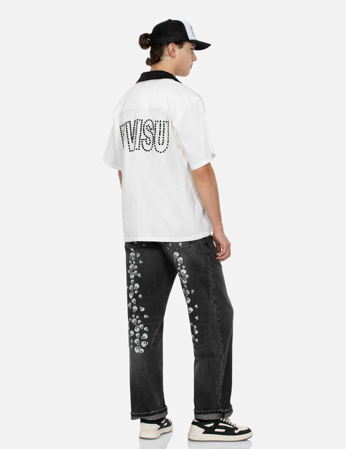 CHAIN-STITCHED EMBROIDERY LOGO BOXY TENCEL SHIRT - 4