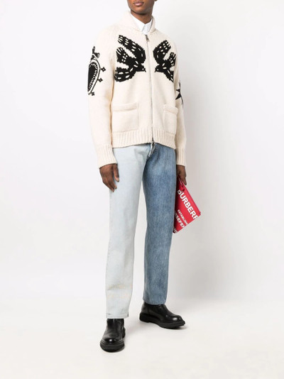 Alexander McQueen intarsia-knit zip-up cardigan outlook