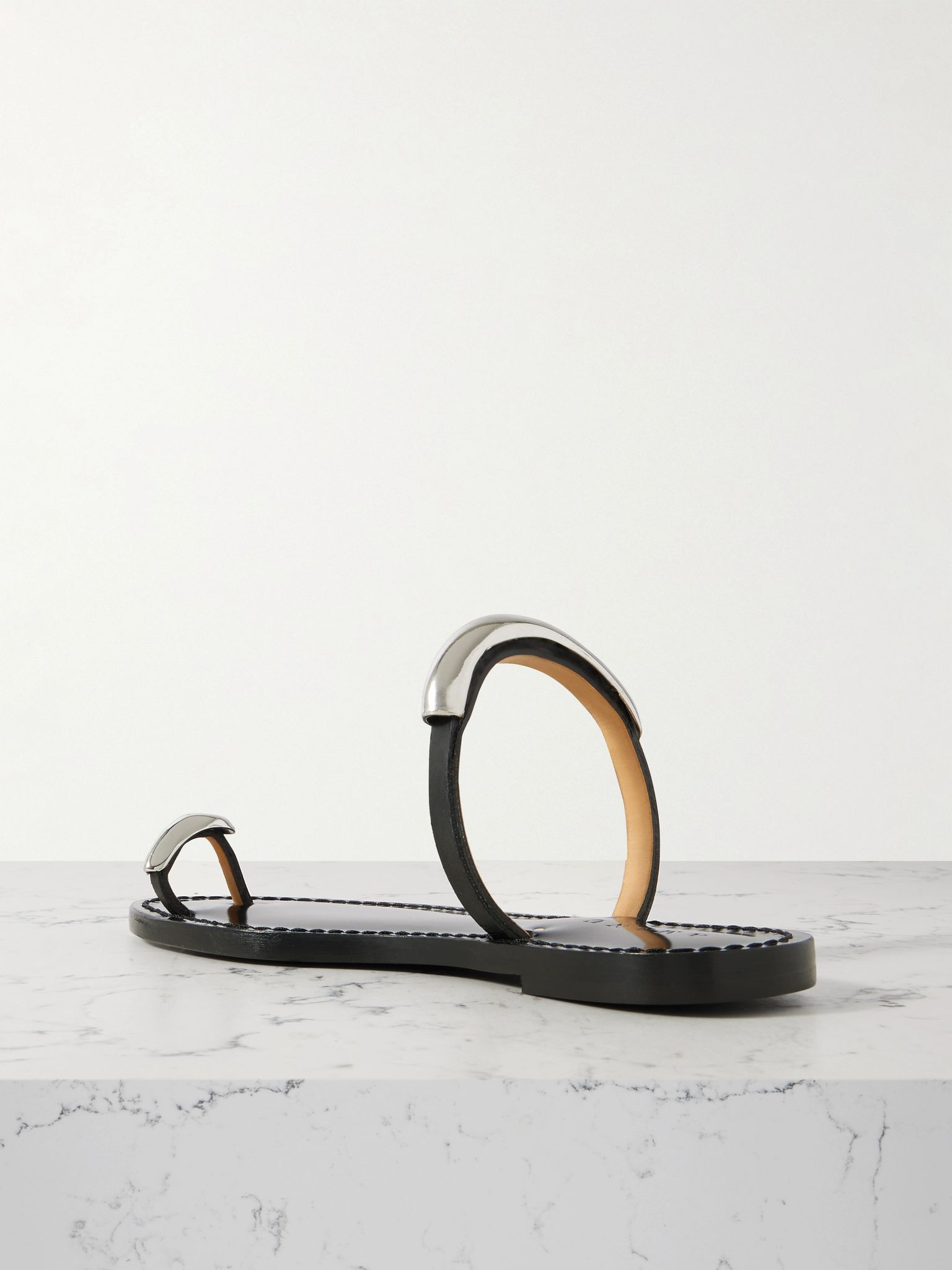 The Samburu embellished leather sandals Black - 3