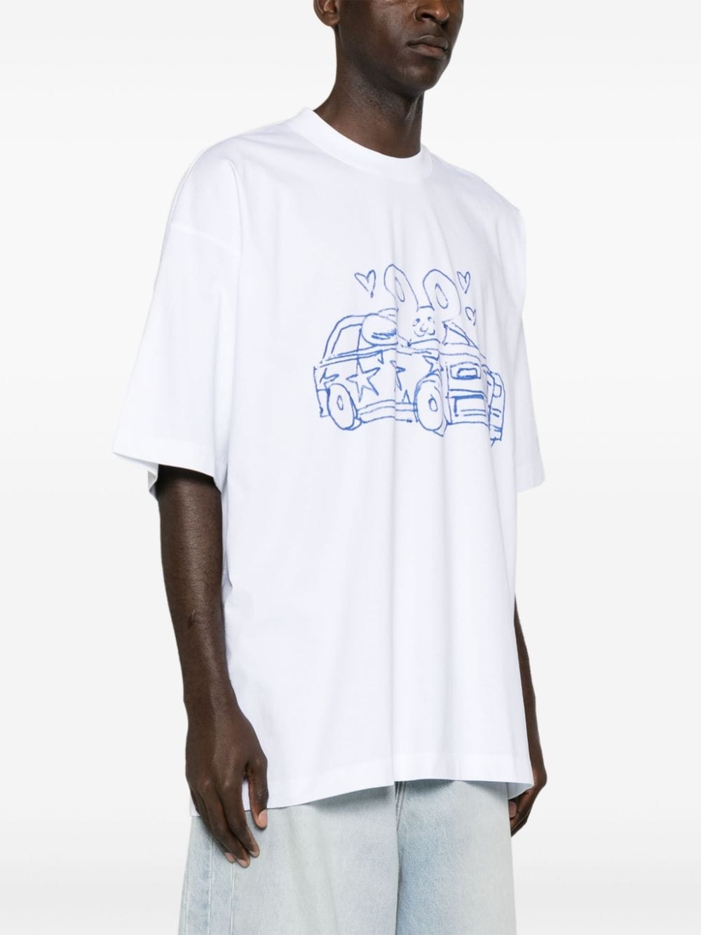illustration-print cotton T-shirt - 4