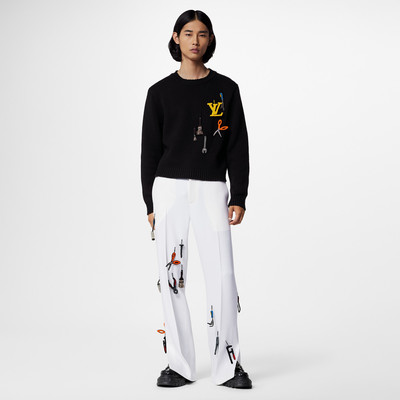 Louis Vuitton Made To Order Embroidered Tools Split Trousers outlook
