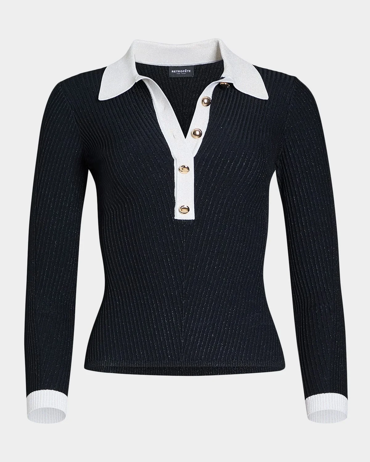 Agata Metallic Knit Top - 1