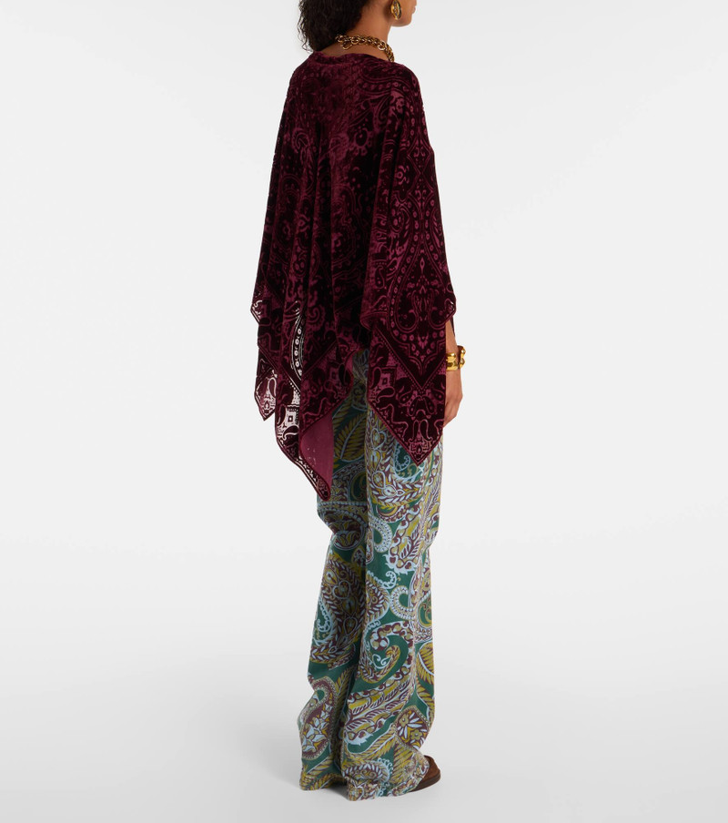 Paisley silk-blend velvet poncho 3