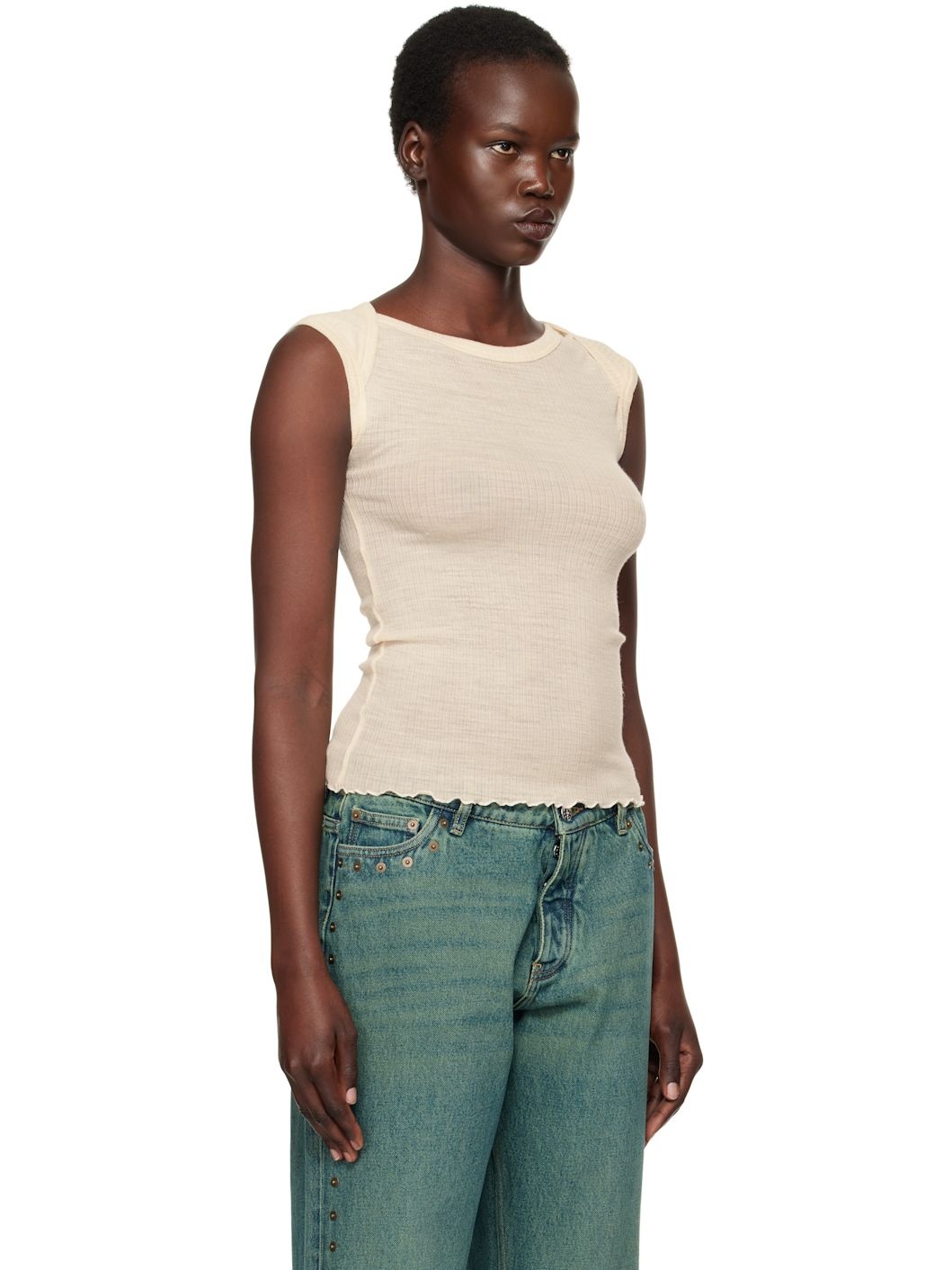 Beige Disc Tank Top - 2