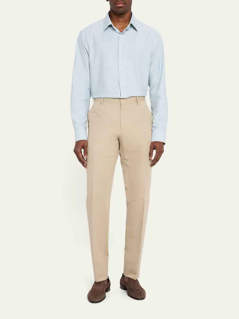 Brioni Men's Cotton and Linen Flat-Front Trousers outlook