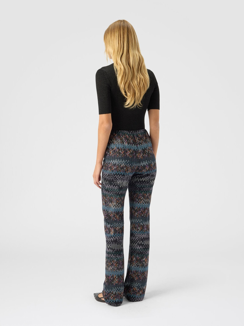 Flare trousers in lamé viscose 3