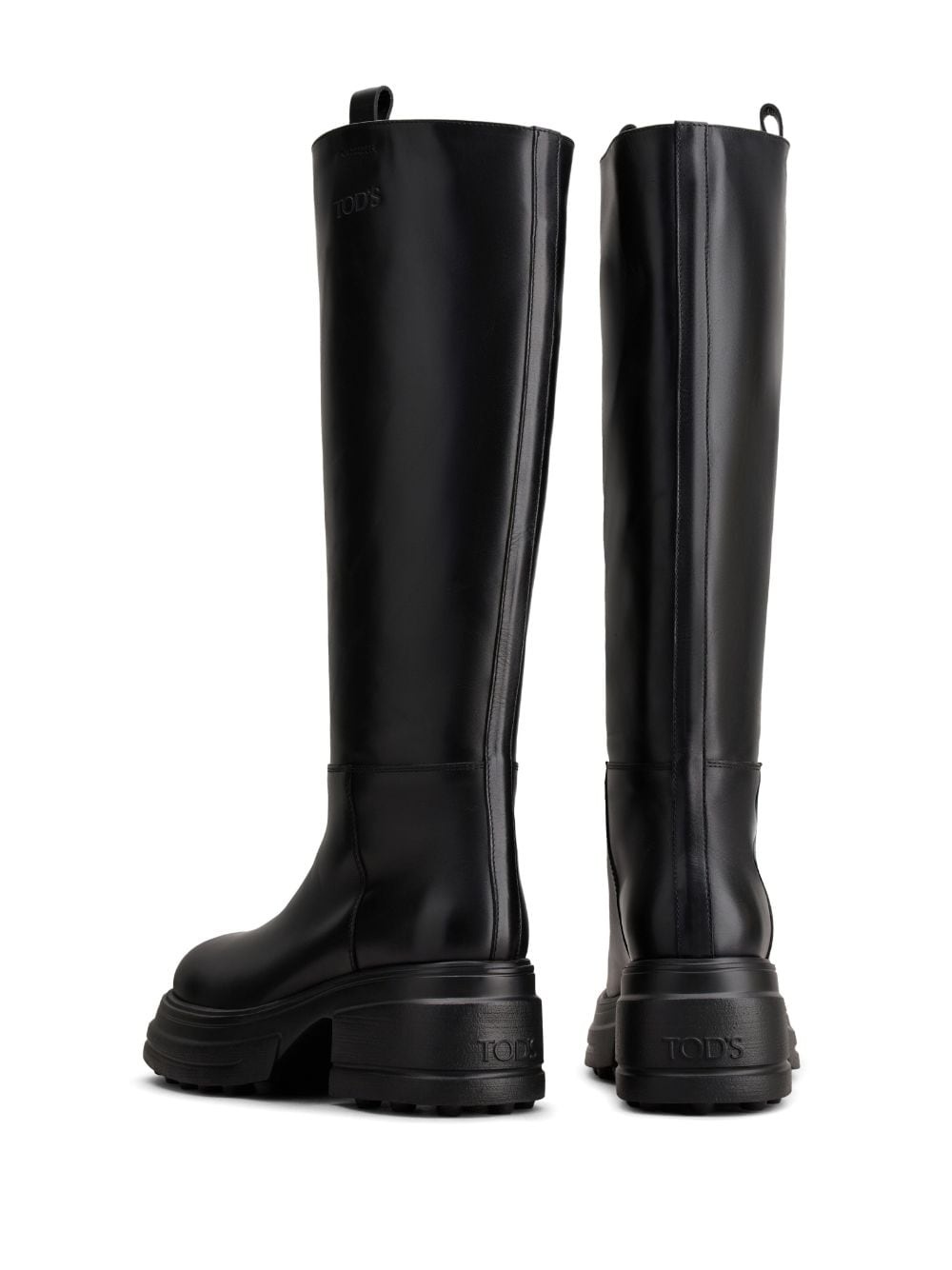 round-toe leather boots - 3