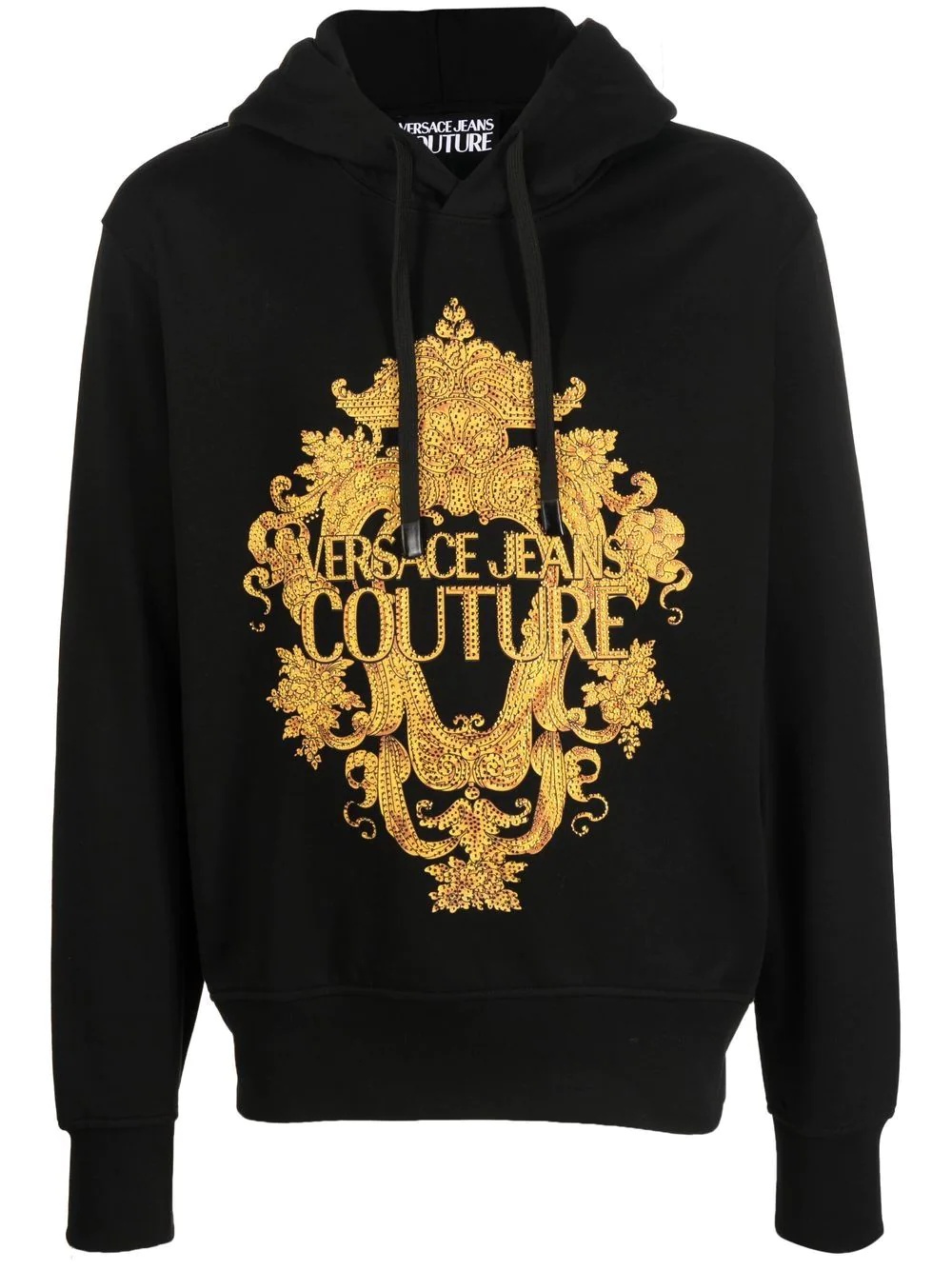 embellished logo-print detail hoodie - 1