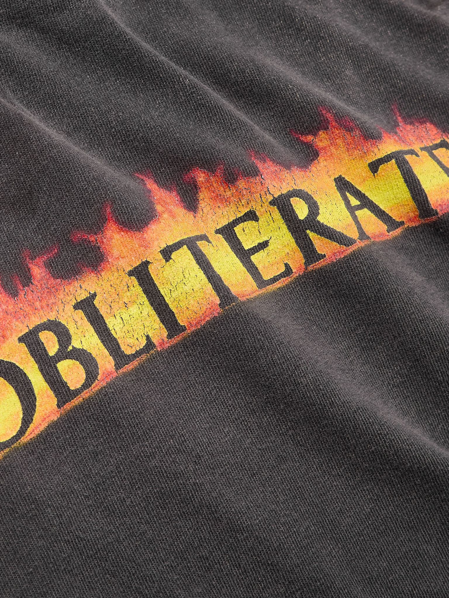 Obliterate Printed Distressed Cotton-Jersey T-Shirt Gray - 4