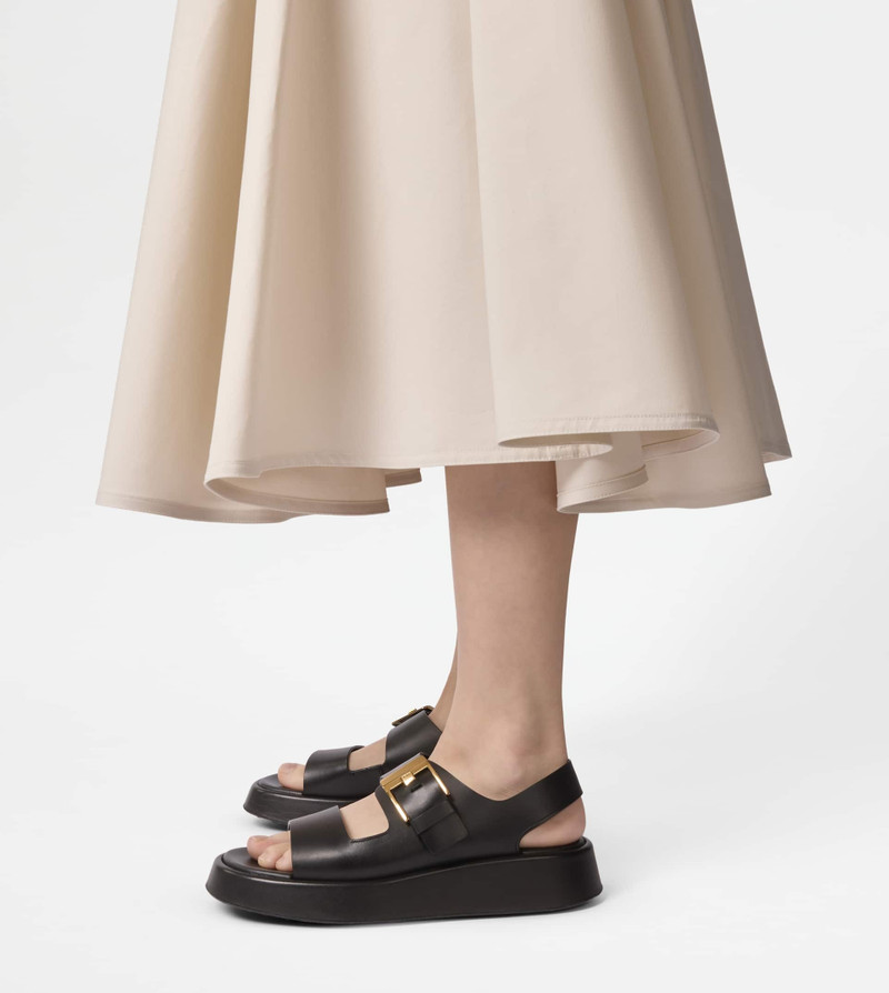 Tod's SANDALS IN LEATHER - BLACK outlook
