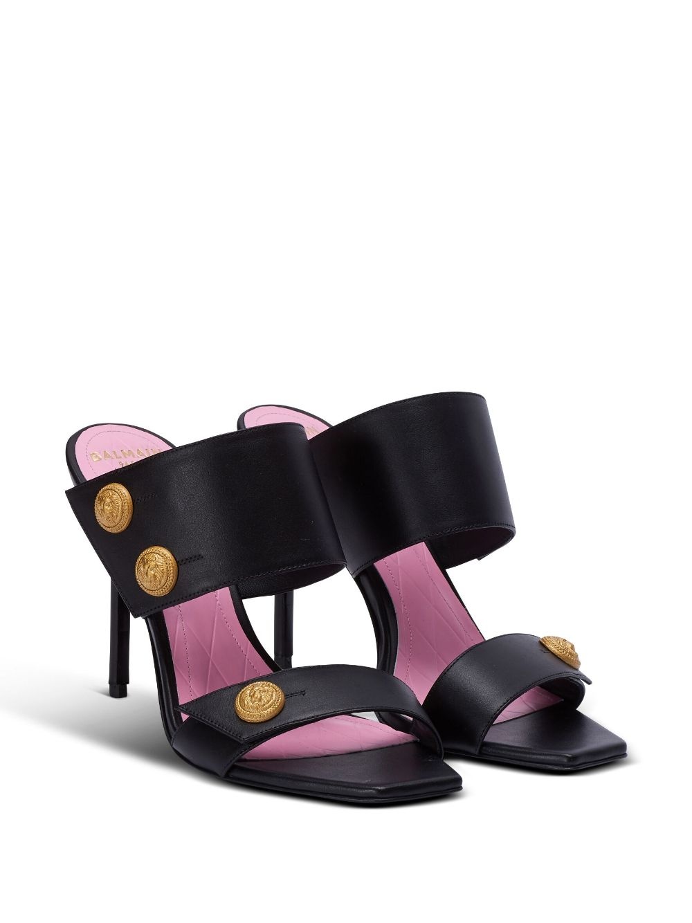 button-fastening leather sandals - 2