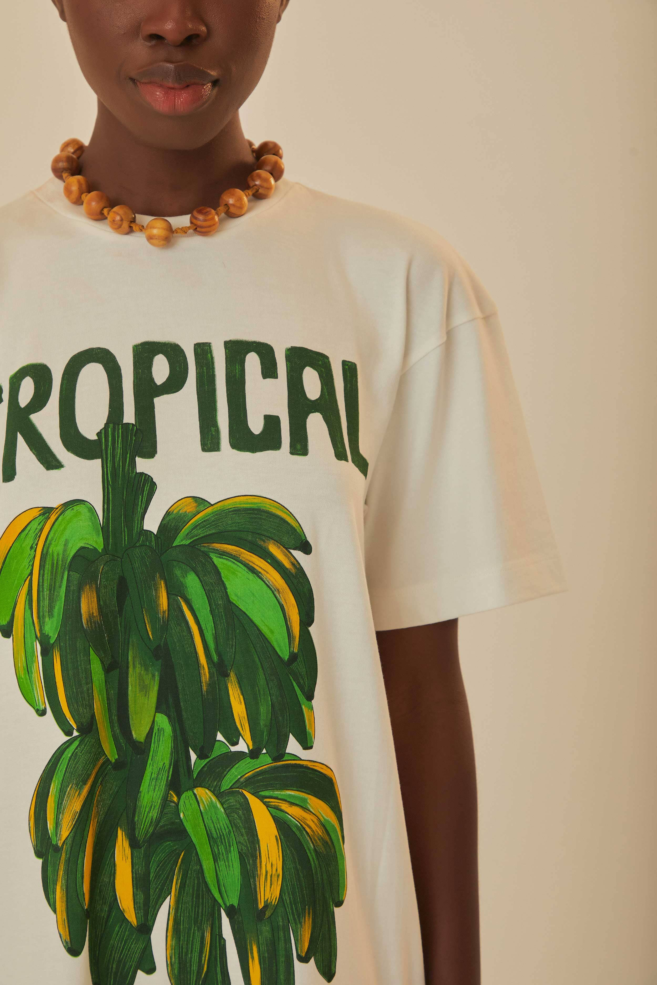 Off-White Tropical Organic Cotton T-Shirt Dress - 3