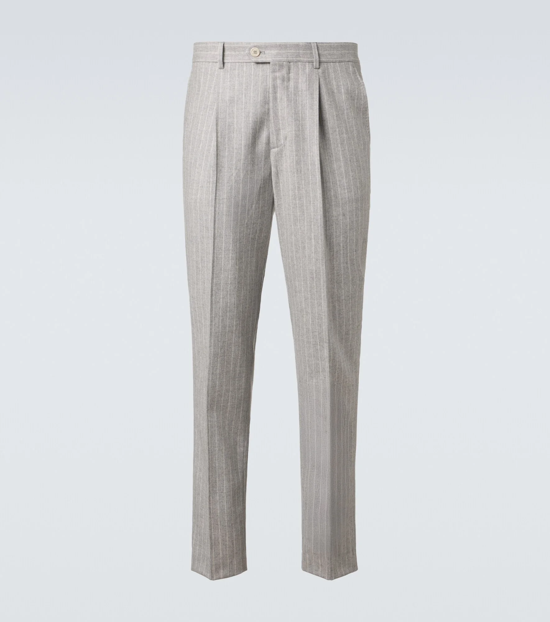 Pinstripe wool and cashmere tapered pants - 1