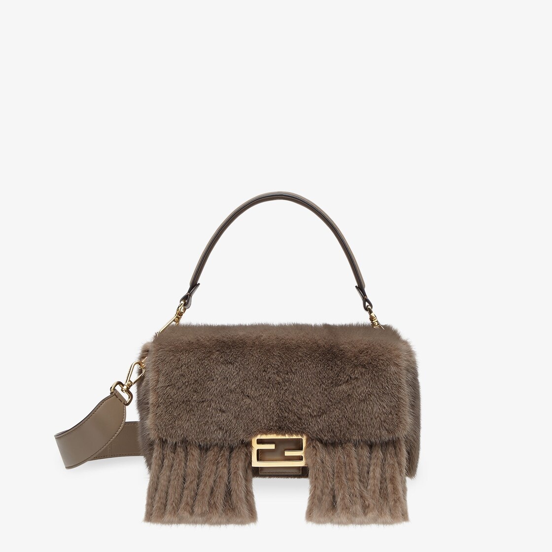 Gray mink bag with fringing - 1