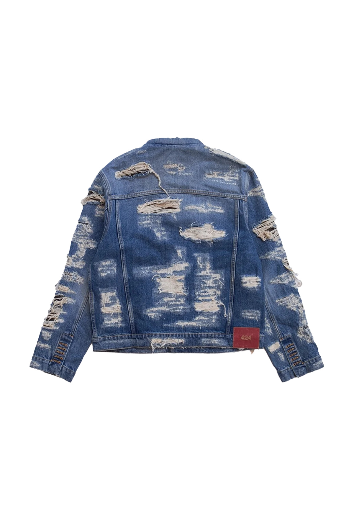 424 424 Collection Repaired Trucker Jacket Blue - 2