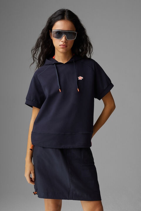 Sharon short-sleeved hoodie in Dark blue - 2