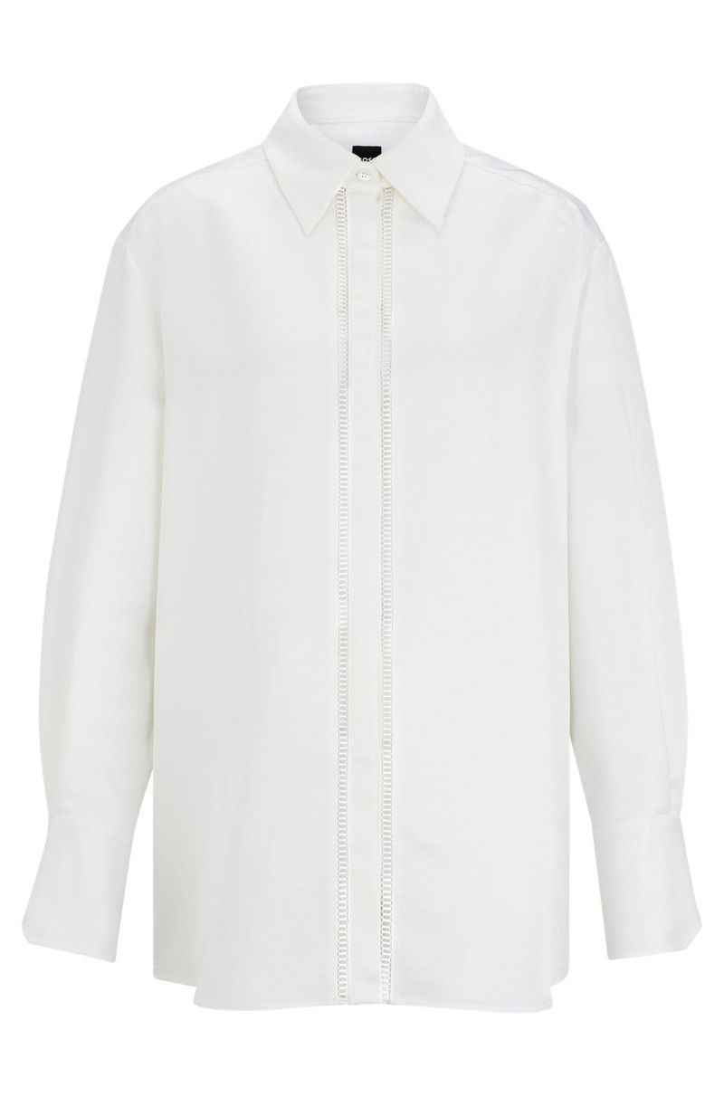 LONG-SLEEVED BLOUSE WITH LADDER-LACE TRIM 1