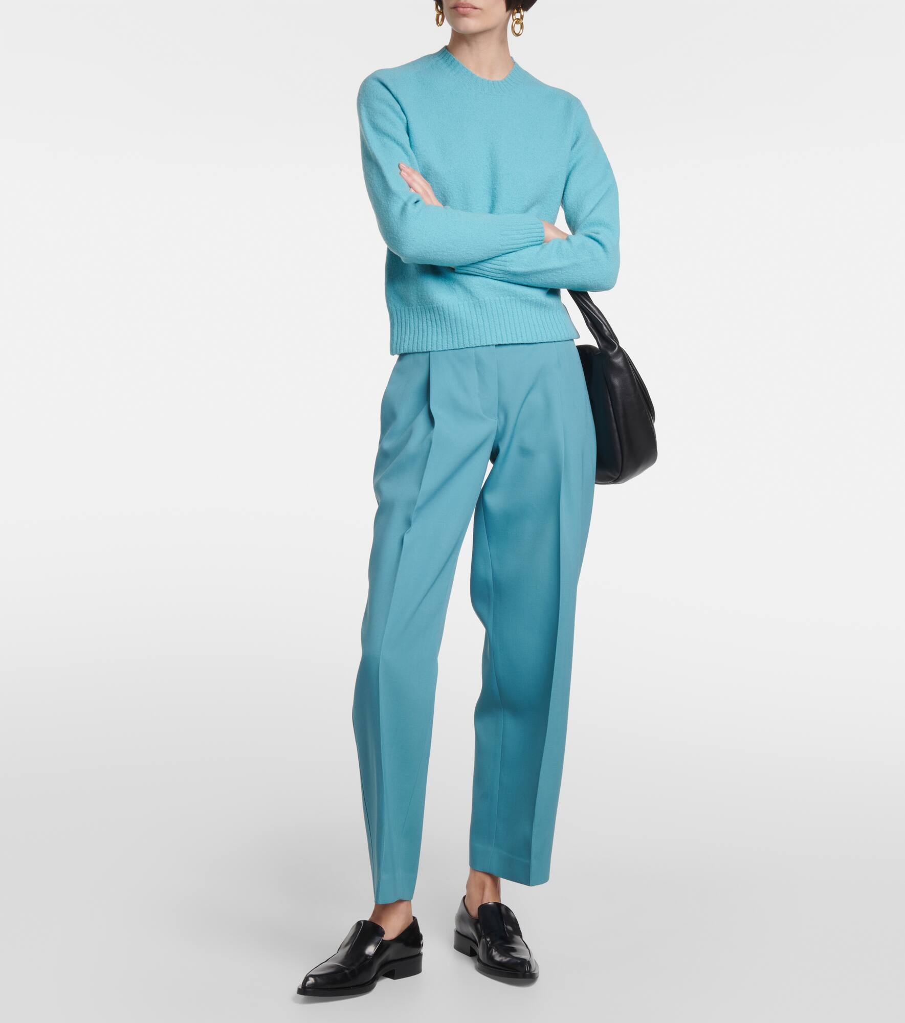Pleated wool wide-leg pants - 2