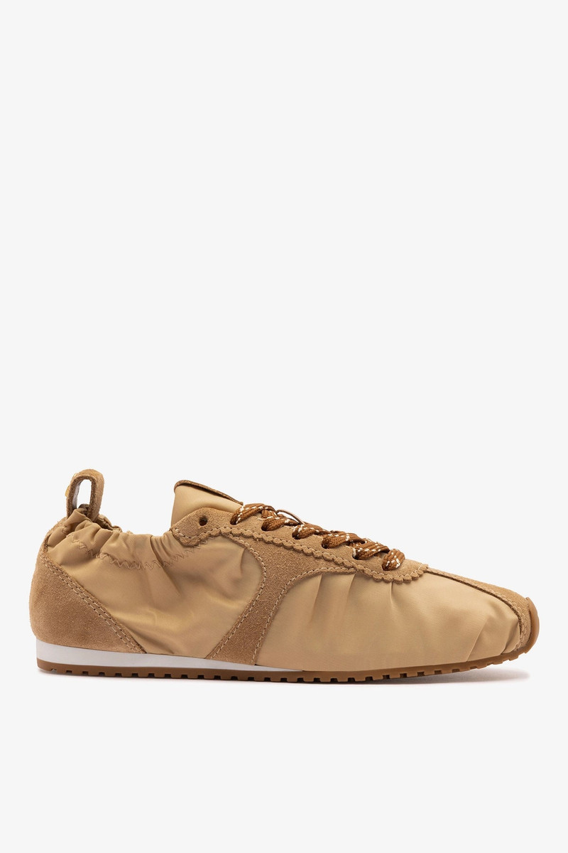 Stella Lite Sneaker In Peanut Nylon and Suede 1