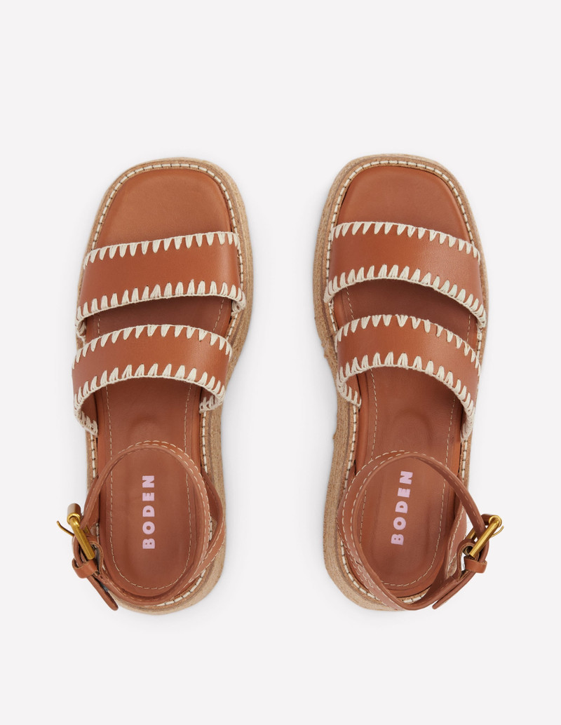 Chunky Flatform Sandals-Tan 5