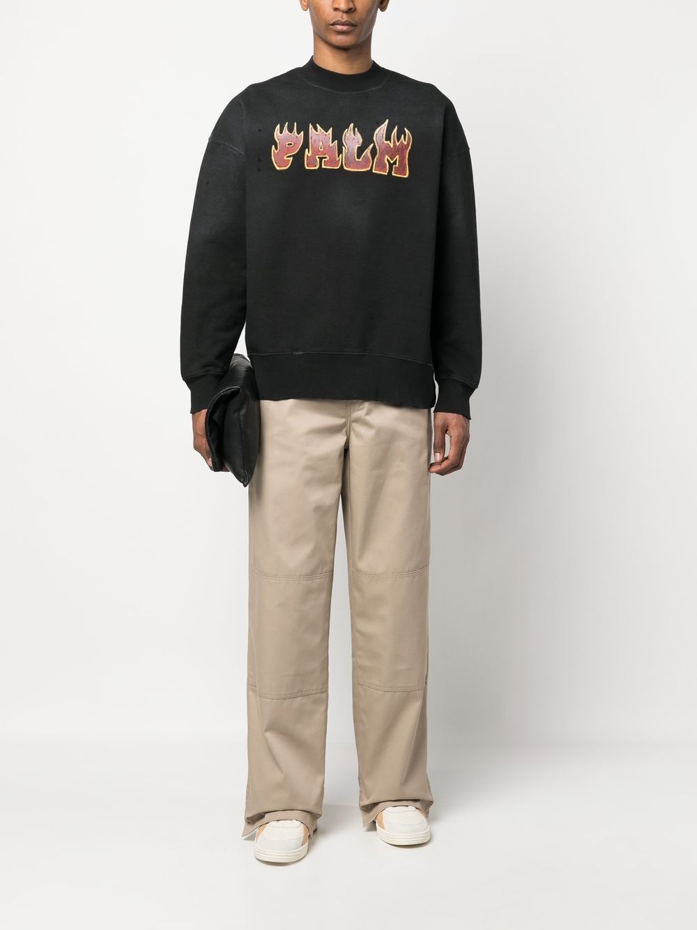 reversed waistband chino trousers - 2