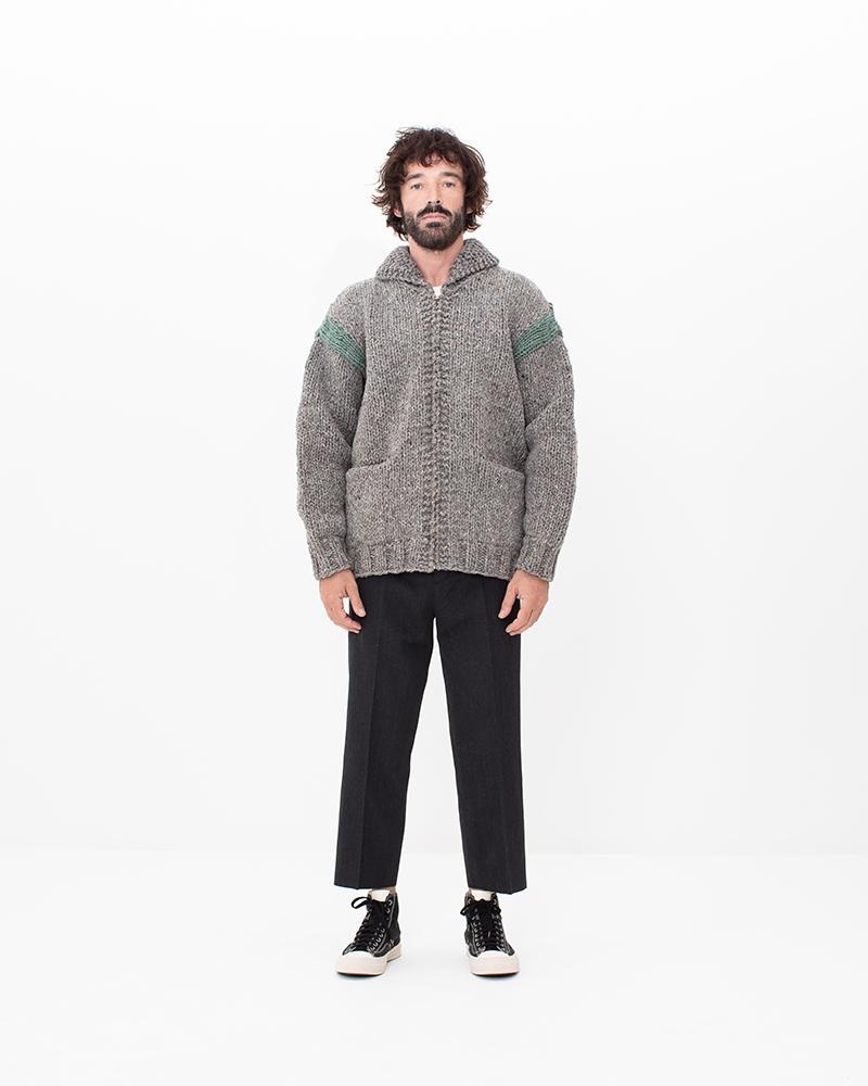 visvim COWICHAN HAND KNIT GREY | REVERSIBLE