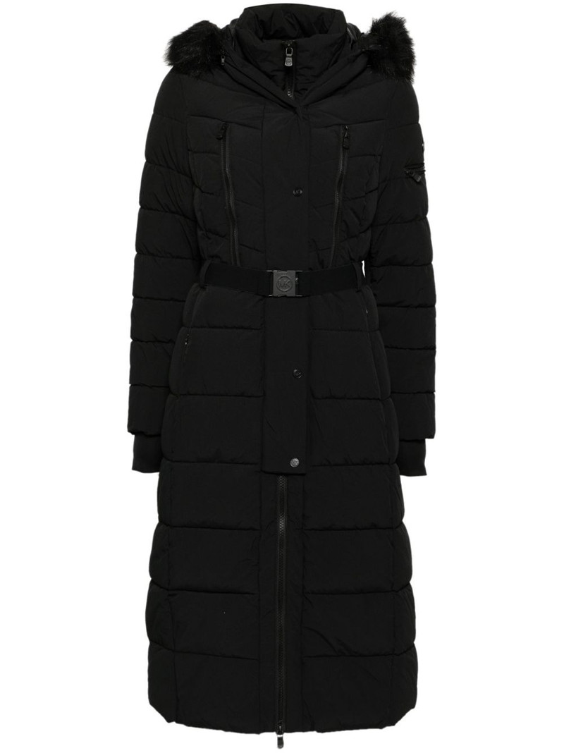 belted maxi Scuba coat 1