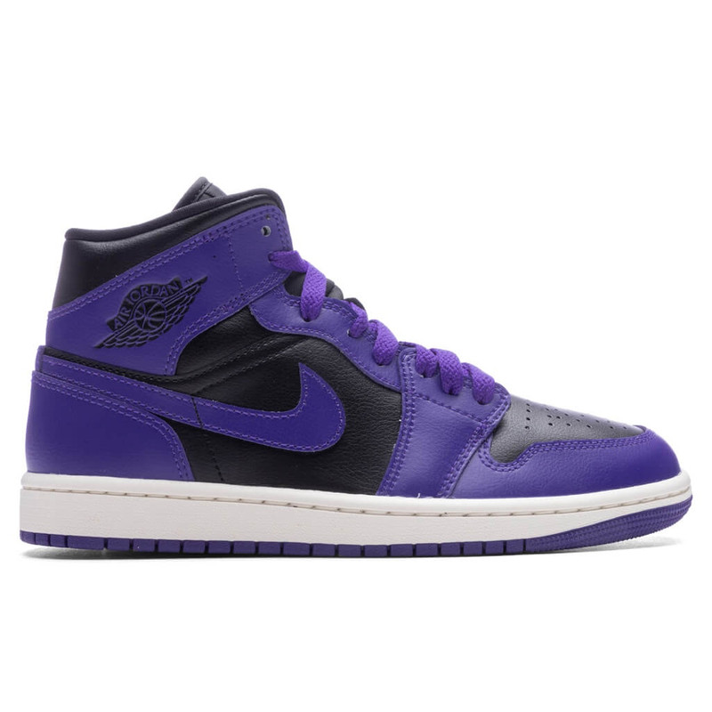 AIR JORDAN 1 MID WOMEN'S - BLACK/DARK CONCORD/SAIL - 1