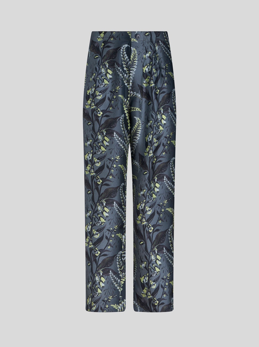 PRINTED SILK TROUSERS - 1