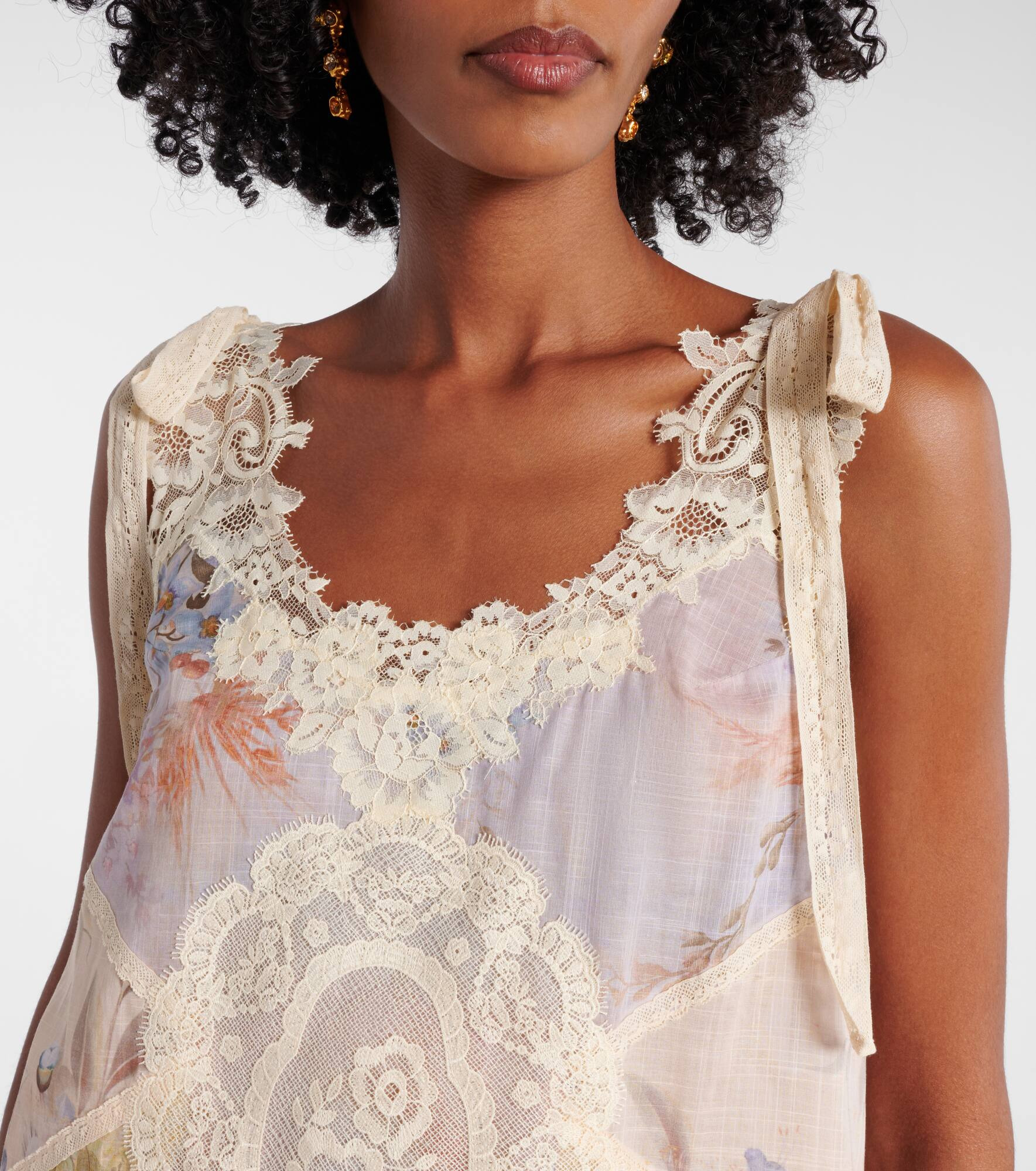 Cascadian floral lace cotton minidress - 4