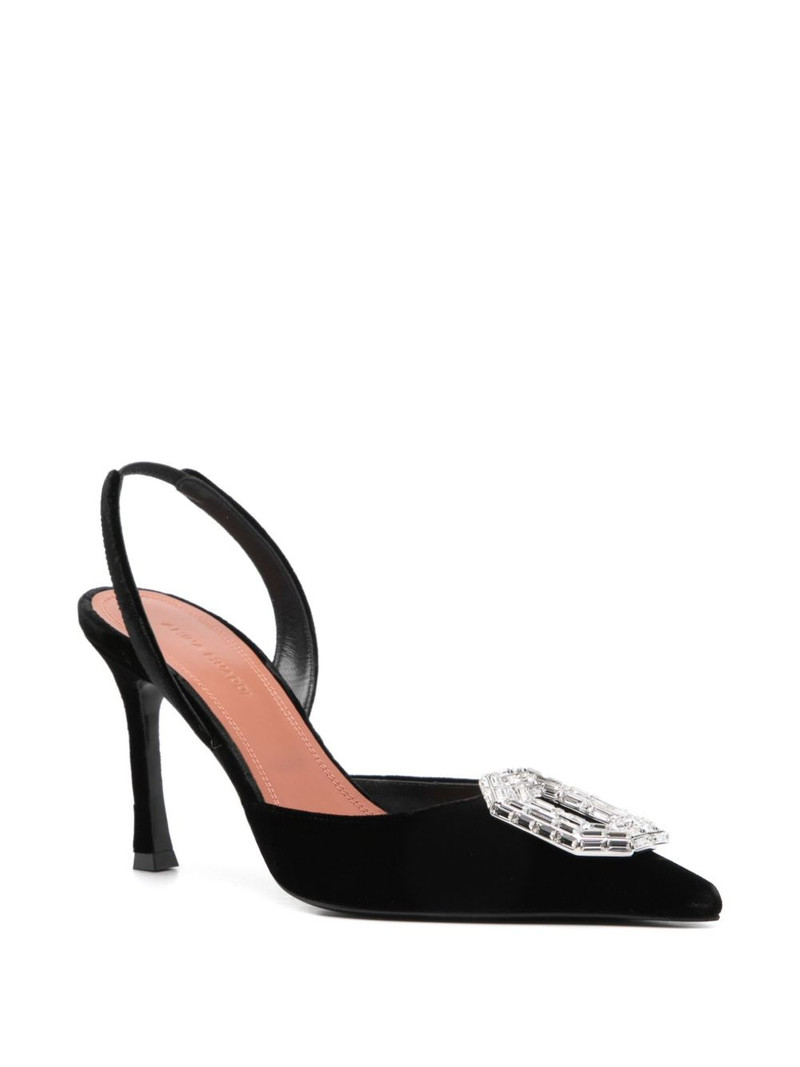 Amina Muaddi 90mm Camelia embellished-detail pumps outlook