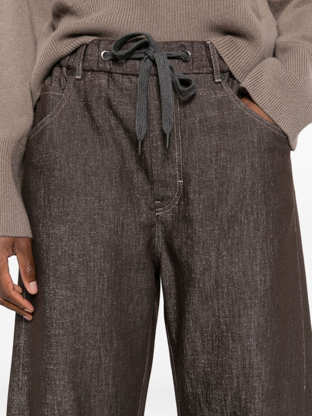 drawstring-waist trousers - 5