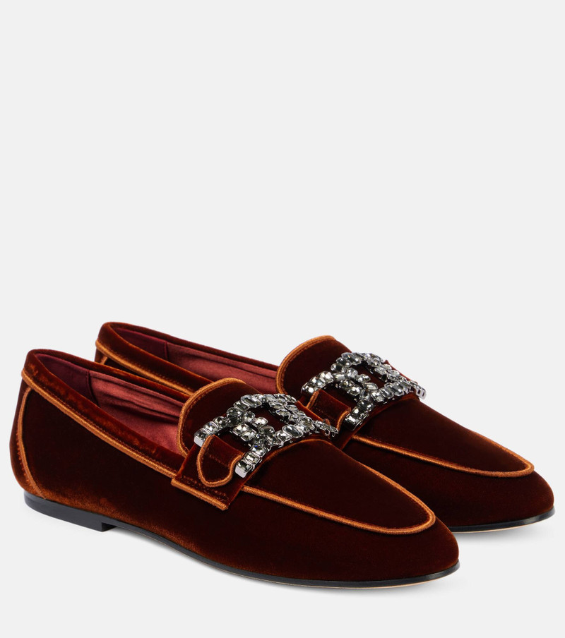 Kate embellished velvet loafers - 1