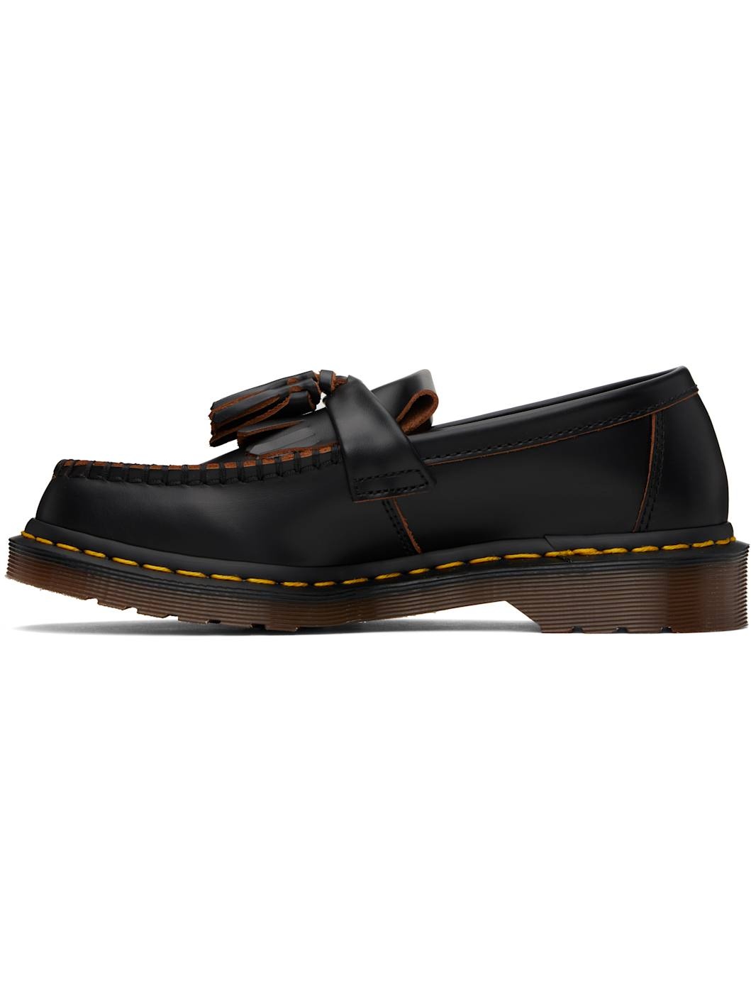 Black Adrian Made in England Quilon Leather Tassel Loafers - 3