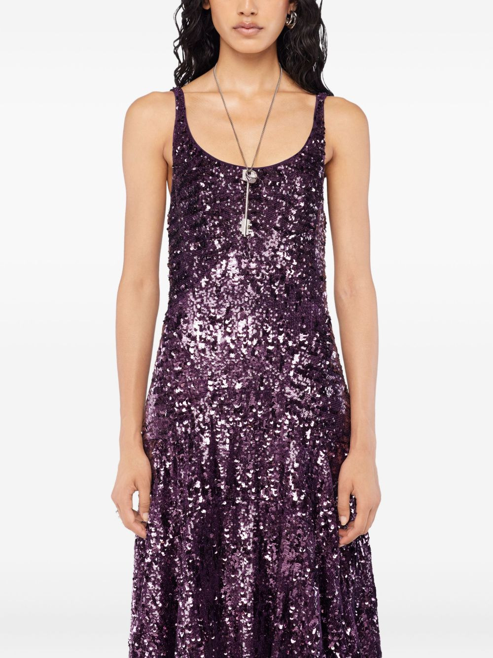 sequin-embellished maxi dress - 4