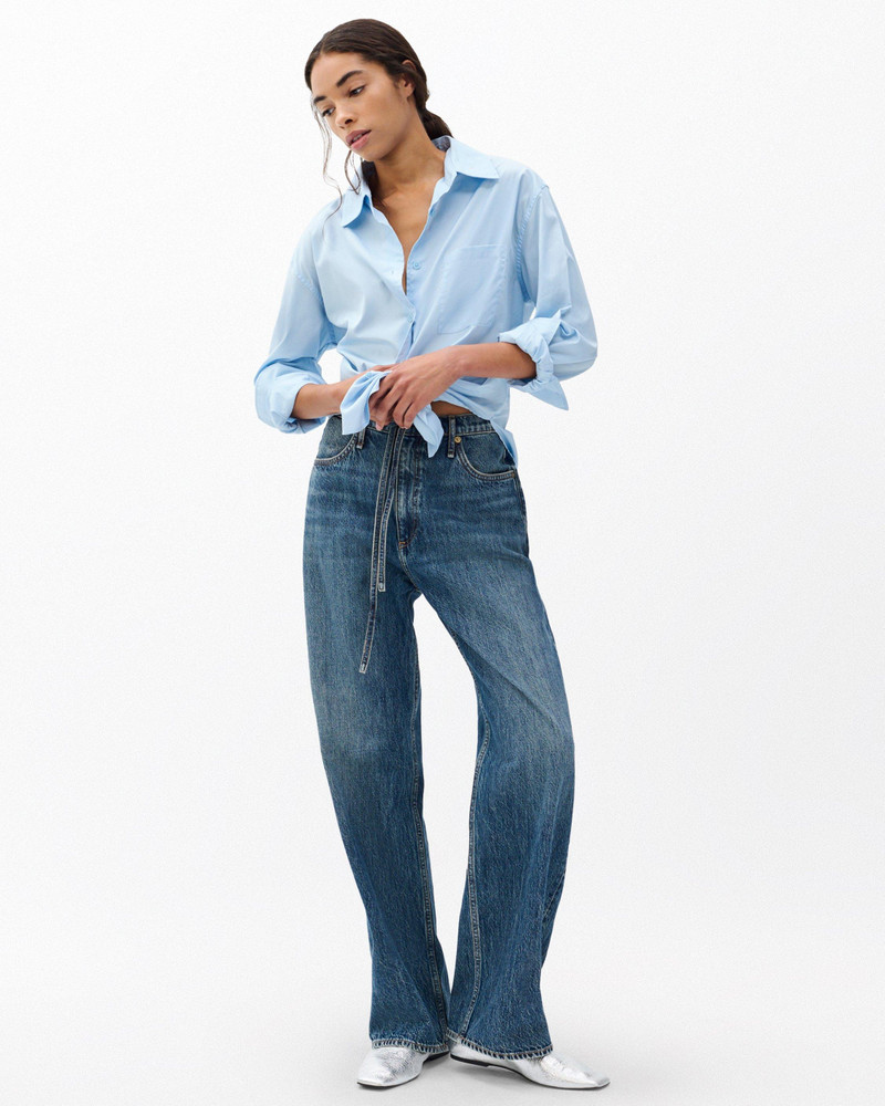 rag & bone Phoebe Drawstring Wide-Leg Jeans
Lightweight Rigid in Delcan outlook