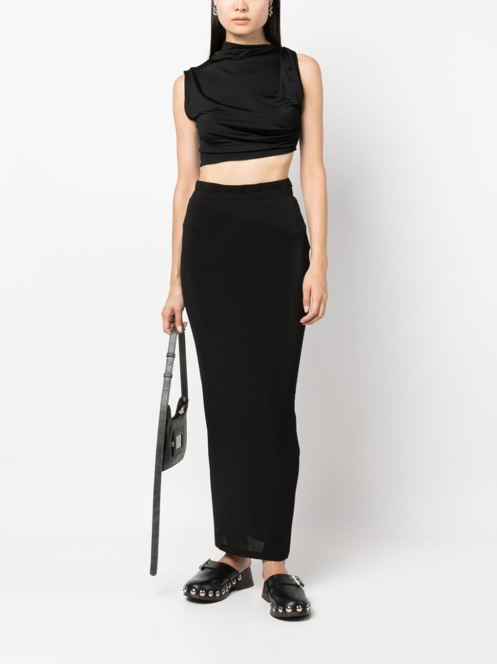 elasticated-waistband maxi skirt - 2