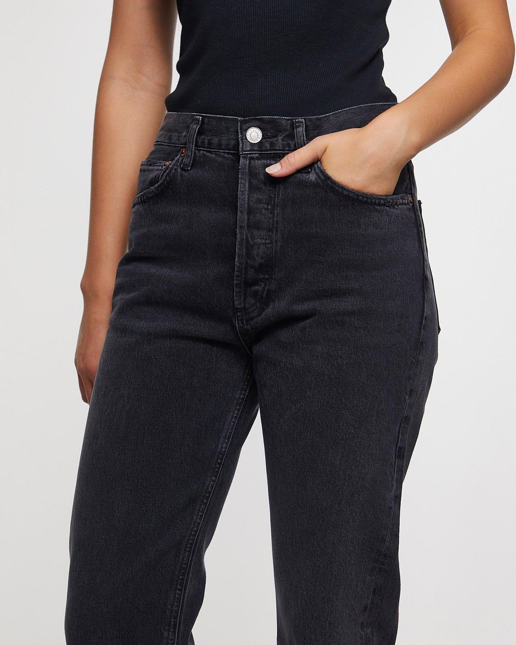 Jeans 90´Pinch Waist High Rise Straight in Hitch Denim - 5