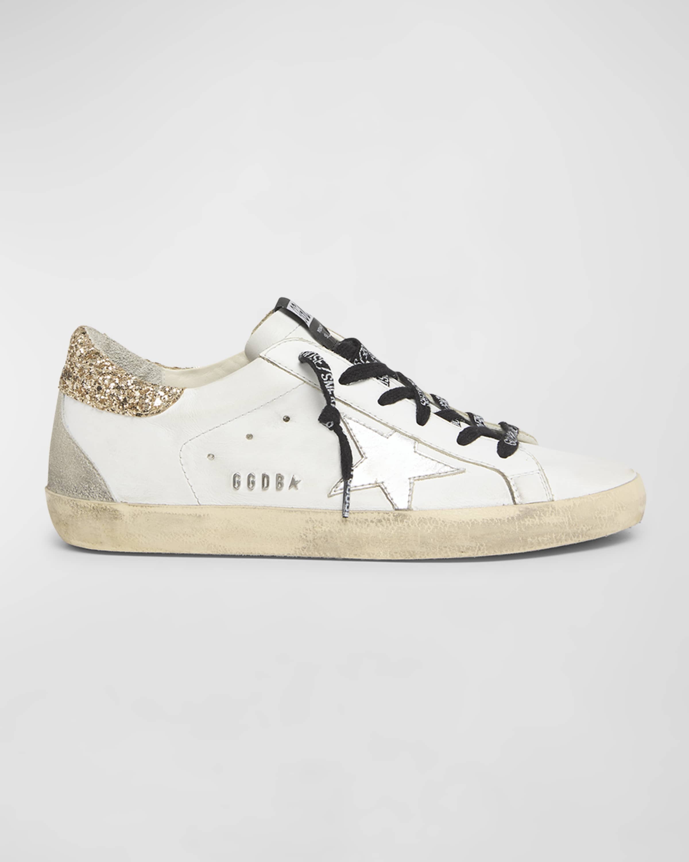 Superstar Glitter Leather Low-Top Sneakers - 1