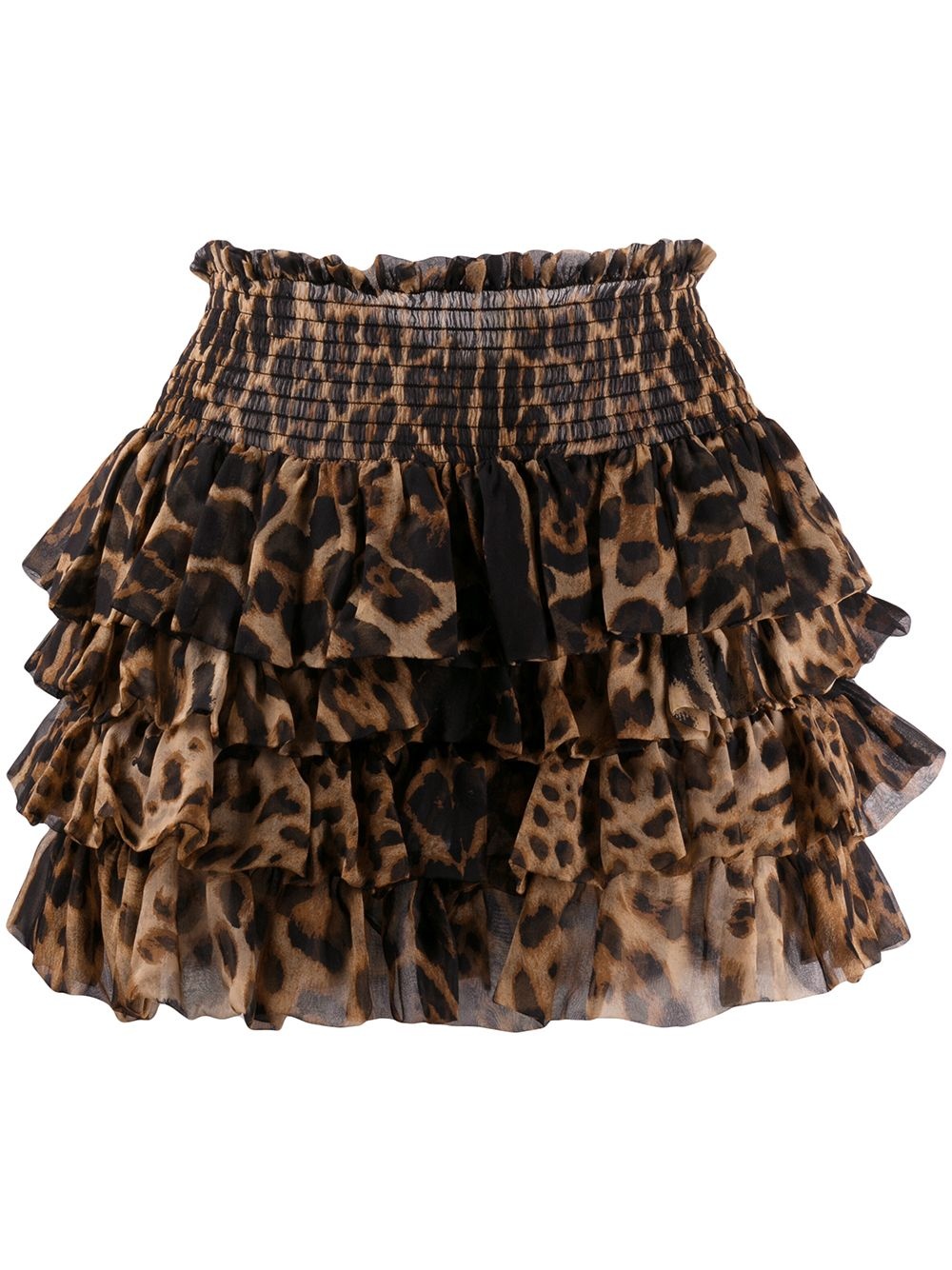 leopard-print ruffled skirt - 1